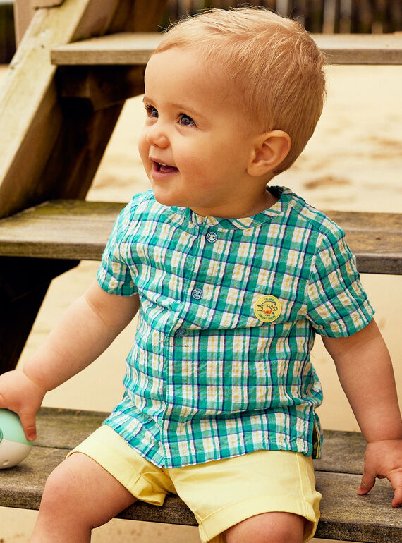 Camisa em seersucker aos quadrados bebé menino CAVAHE / 22E1BGN1CHM209