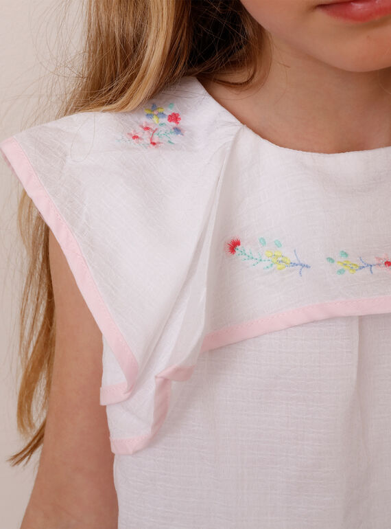 Camisa com folhos cru menina TYBOETTE / 20E2PFJ1CHE000