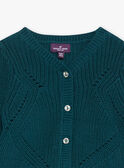 Cardigã verde-esmeralda em tricô decorativo GACAMILLE / 23H1BF82CAR608