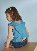Camisola de alças azul-turquesa com padrão tartaruga menina CAUJERETTE  2 / 22E2PFT1DEB202
