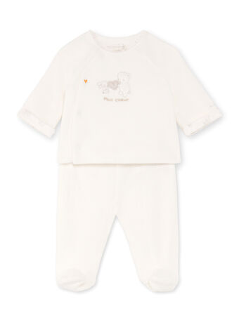 Casaco e leggings brancos recém-nascido menina BOTHEO / 21H0NM41ENS001