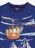 T-shirt azul-gelado com padrão de montanhas e telecabine GLITELAGE / 23H3PGR1TML219