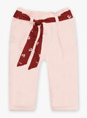 Calças em twill nude e cinto com estampado florido menina CABATA / 22E1BF71PAND319