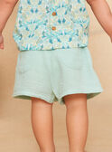 Shorts com Cinto Estampado Turquesa KAURSULE / 24E1BFR1SHO204