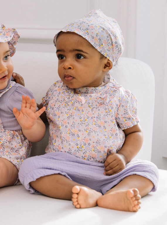 Body, bloomer e fita lilás com estampado de flores FORINE / 23E0CFT2ENSH700