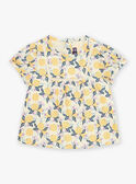 Blusa baunilha em cetim com estampado de frutos FAPENNY / 23E1BFO1CHE114