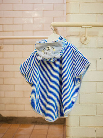 Capa de banho às riscas azul-vivo bebé menino CILIAM / 22E4BGO1CDB701
