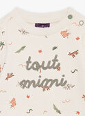 Sweat bege em moletão com estampado de animais FATAHAR / 23E1BGP1SWE007