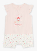 Babygro curto rosa com padrão de coelho na praia CEGLACE / 22E5BF54GRE311