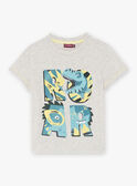 T-shirt cinzento com padrão dinossauro fantasia menino CAXOLAGE / 22E3PGB1TMCJ904