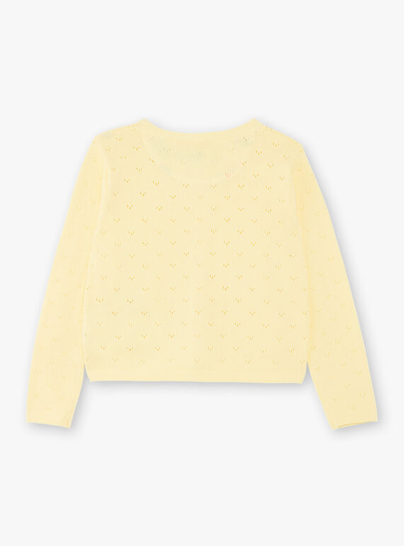 Casaco de malha perfurada amarelo limão menina ZICADETTE / 21E2PFO1CARB104