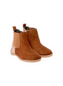 Botins em camurça camel com purpurinas menina BECHELETTE / 21F10PF43D0D804