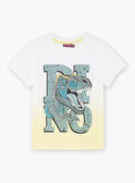 T-shirt tie & dye amarelo padrão dinossauro fantasia menino CATICHAGE / 22E3PGB2TMC116