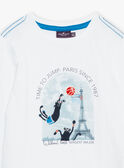 T-shirt branco com padrão de basquetebol em Paris GOPHOTAGE / 23H3PGD1TML000
