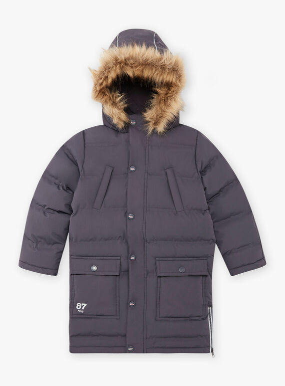 Parca cinzento escuro forro polar menino BADOUNAGE / 21H3PGE3PARJ916