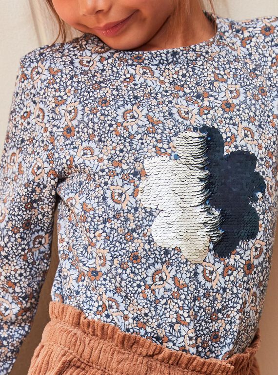Sweat com estampado florido e estampado de floco em lantejoulas reversíveis DIASWETTE / 22H2PFY1SWEC206