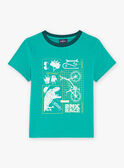 T-shirt com padrões dinossauro e bicicletas fosforescentes FEPAGE / 23E3PGB2TMC630