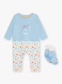 Babygro com padrão de baleia e meias bebé menino CEIACOB / 22E5BG51GREC232