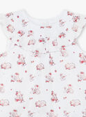 Vestido estampado em popelina, bloomer e fita bebé menina ZOLISE / 21E0CFY2ENS000