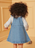 Conjunto body e vestido-jardineira azul e cru LACELIA / 24H1BFJ1ENS001