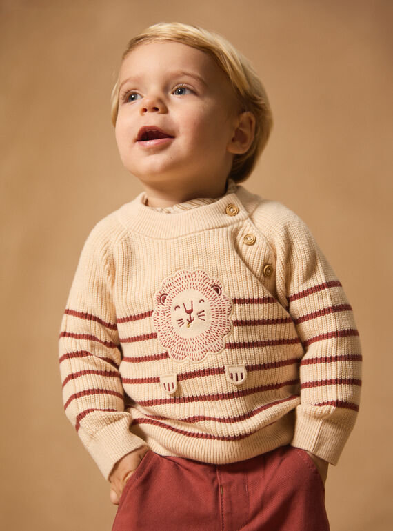 Camisola de malha às riscas com leão MAANTOINE / 25E1BG71PUL114