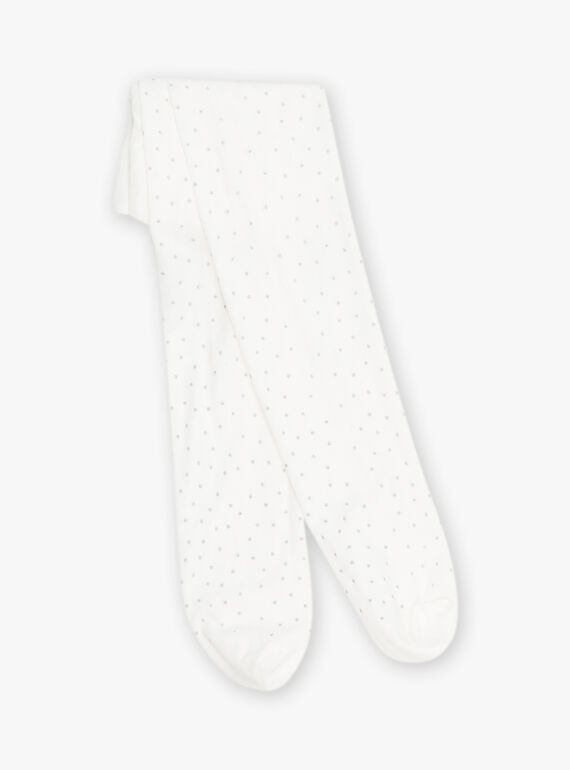 Collants esponja marfim às bolas prateados. FRECOLETTE / 23E4PFI1COL005