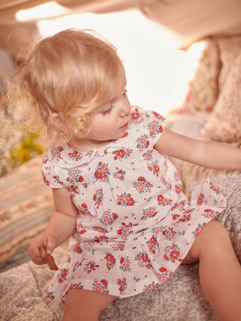 Vestido giz e bloomer com estampado florido bebé menina CALUCIE / 22E1BFJ1ROB632