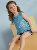 Camisola de alças azul-turquesa com padrão tartaruga menina CAUJERETTE  2 / 22E2PFT1DEB202