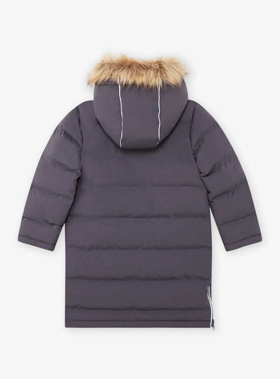 Parca cinzento escuro forro polar menino BADOUNAGE / 21H3PGE3PARJ916