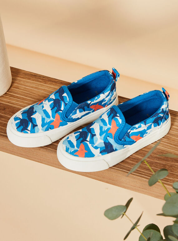 Slip-on azul com estampado de tubarões FEVANAGE / 23N10PG31D16715