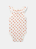 Body canelado cru sem mangas com estampado flor azul e laranja KAZARA / 24E1BFS1BOD001