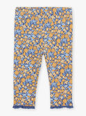 Camisa crú com leggings e fita para o cabelo azul marinho às flores 23E1BF81ENS001