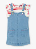 Conjunto vestido-jardineiras e T-shirt às riscas ZOCHUETTE / 21E2PFJ1ENSP269