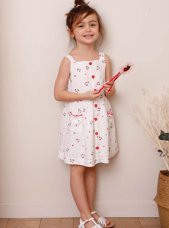 Vestido cru estampado morango ZOLOMETTE / 21E2PFJ1CHS001