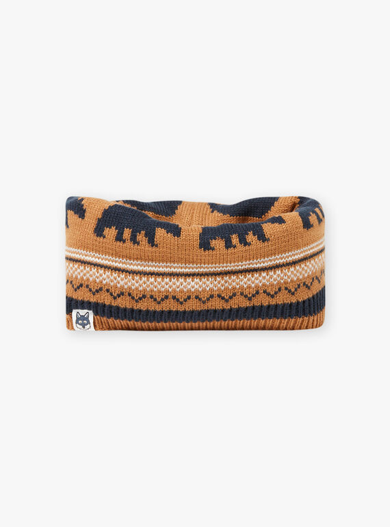 Snood de malha jacquard com padrão de urso menino BICOUAGE / 21H4PGE2SNO804