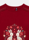 T-shirt vermelho com padrão de coelhos GLETIETTE / 23H2PFQ1TMLF506