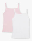 Pack de 2 camisolas de alças cru e rosa-pétala em algodão biológico FLOTOETTE / 23E5PFH1HLI309