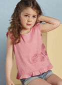 Camisola de alças cor de pastilha com padrão borboleta menina CAUJERETTE 1 / 22E2PFT4DEBD308