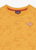 T-shirt amarelo-mostarda com estampado deserto FLITIAGE / 23E3PGP3TMCB106
