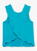 Camisola de alças azul-turquesa com padrão tartaruga menina CAUJERETTE  2 / 22E2PFT1DEB202