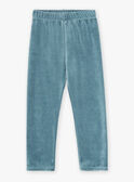 Conjunto pijama azul em veludo com estampado às riscas KUINOAGE / 24E5PG51PYJ001