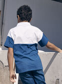 Polo azul e branco em jersey com motivo de texugo guitarrista LEPOLAGE / 24H3PGJ1POL000