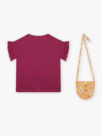 T-shirt groselha com padrão pantera e mala com estampado florido menina COVIETTE / 22E2PF92TMCD302