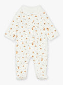 Babygro cru em veludo em algodão biológico e poliéster reciclado GOLDEN / 23H0NMB2GRE001