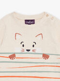 T-shirt bege mesclado de mangas compridas com padrão de raposa GABRUCE / 23H1BG71TMLA011
