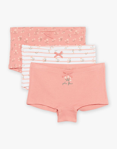 Conjunto de 3 boxers a condizer em algodão biológico FLORIETTE / 23E5PFH1SHYD329