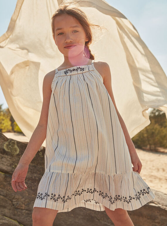 Vestido cru com estampado às riscas FLIRAYETTE / 23E2PFP1RBS001