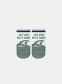 Meias Jacquard See You Next Wave Brancas e Turquesas KLIVAGAGE / 24E4PGR1SOQG600