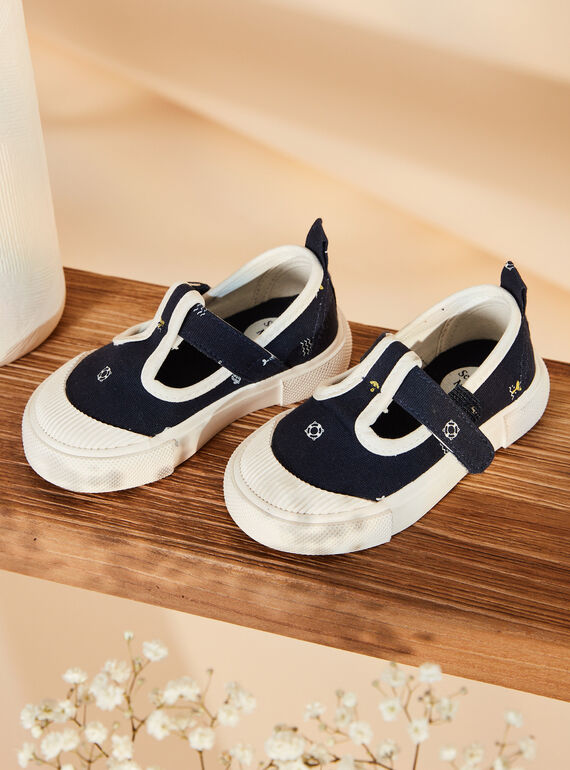 Sapatilhas abertas azul-marinho com estampado fantasia FIBASKET / 23N10BG31D16070