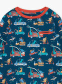 Pijama azul-petróleo com estampado de dinossauros em jersey GRUDIAGE / 23H5PG14PYJ716
